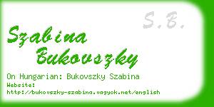 szabina bukovszky business card